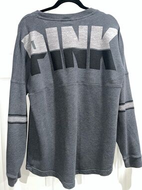 PINK Victoria's Secret Gray Crewneck Sweatshirt with Back Logo
